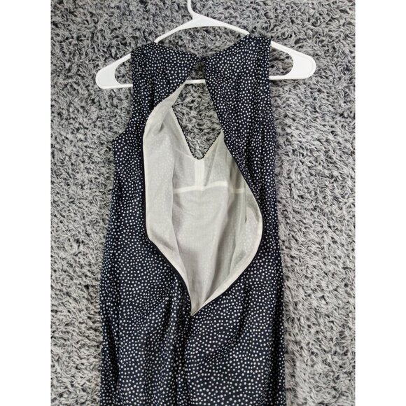 ARMANI JEANS Polka Dot Sleeveless Dress Women SZ 2 Lined Layered Neutral Classic - Picture 10 of 10